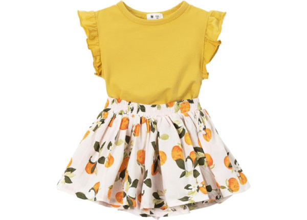 ミーパットベビー服 女の子セットアップ 子供服 半袖 Tシャツ キュロットスカート